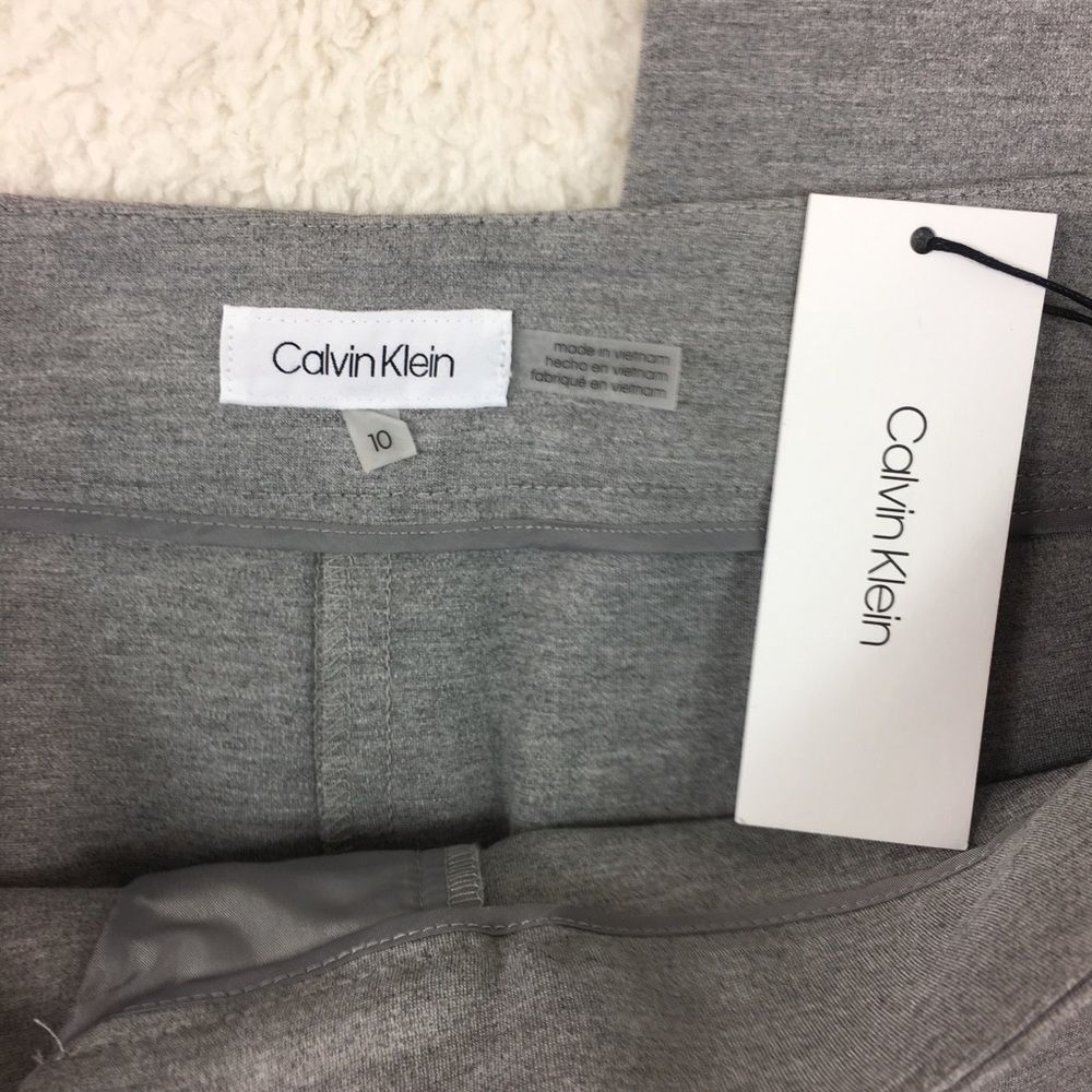 Calvin Klein Ankle Pants Faux Leather Stripe 10 - Picture 4 of 7